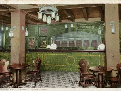 Postcard - Buffet, Hotel Griswold, Detroit, Mich.