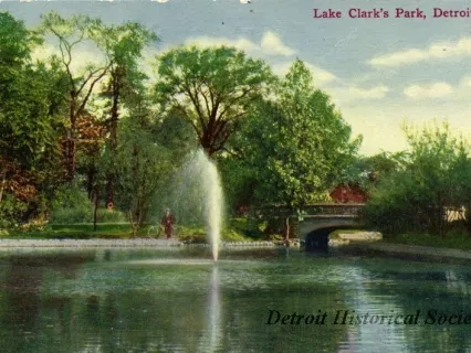 Postcard - Lake Clark's Park, Detroit, Mich.