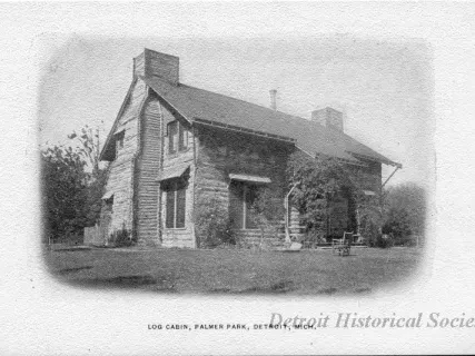 Postcard - Log Cabin, Palmer Park, Detroit, Mich.