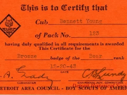 Certificate, Achievement