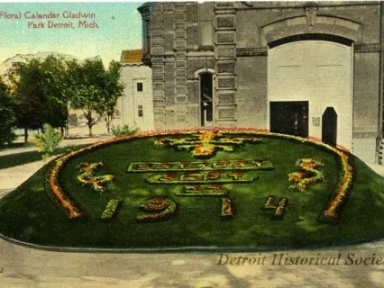 Postcard - Floral Calendar, Gladwin Park, Detroit, Mich.
