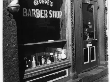 Print, Photographic - George's Barber Shop, 553 Monroe, George Leftsia, Greektown