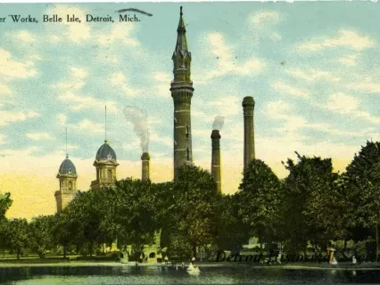 Postcard - Water Works, Belle Isle, Detroit, Mich.