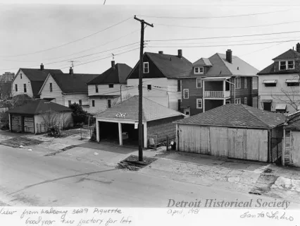 Print, Photographic - View from Balcony 3629 Piquette, Goodyear Tire Factory far left