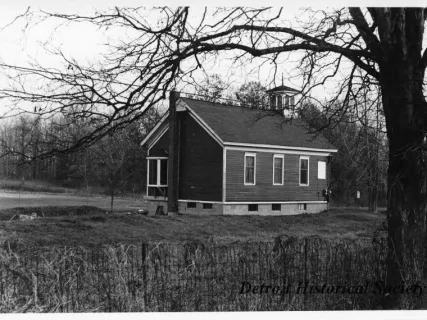 Print, Photographic - Eaton School, Lake Orion, Michigan, Oakland Township - rear-side view