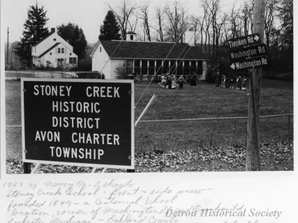 Print, Photographic - Stoney Creek School - front + side view - founded 1849 - a centennial school