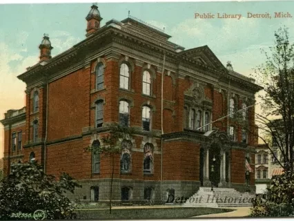 Postcard - Public Library, Detroit, Mich