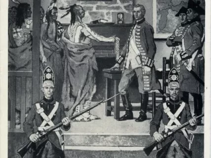 Postcard - The Conspiracy of Pontiac, Detroit Public Library