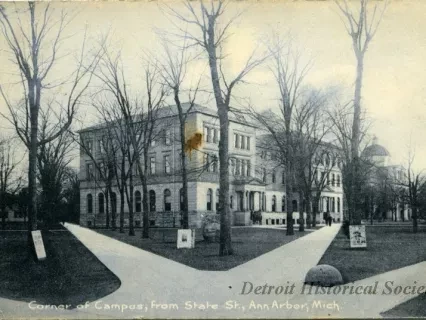 Postcard - Corner of Campus, from State St., Ann Arbor, Mich.