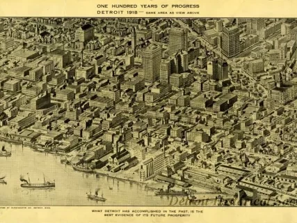 Print - One Hundred Years of Progress, Detroit 1918