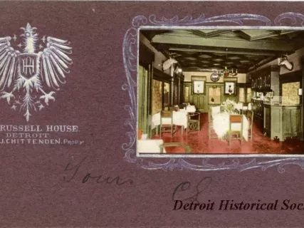 Postcard - The Russell House, Detroit, W.J. Chittenden, Prop