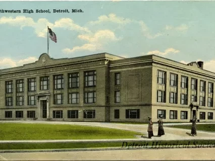 Postcard - Northwestern High School, Detroit, Mich