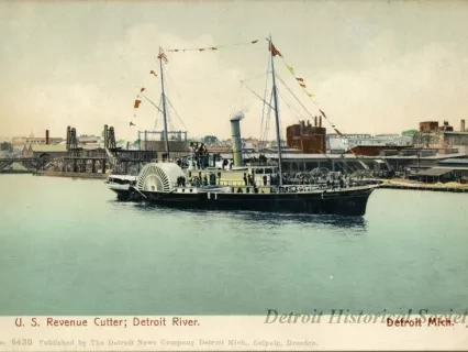 Postcard - U. S. Revenue Cutter; Detroit River.