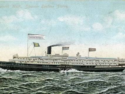 Postcard - Detroit Mich., Steamer Eastern States
