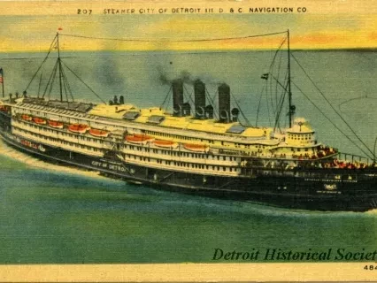 Postcard - Steamer City of Detroit III D. & C. Navigation Co.
