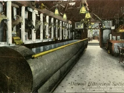 Postcard - "Log Cabin, Otto Huck, Prop. 65 Michigan Ave., Detroit, Mich."