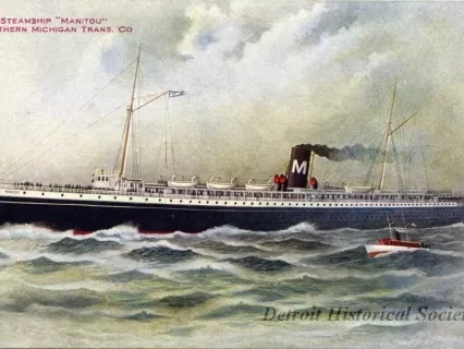 Postcard - Steamship "Manitou" Northern Michigan Trans. Co