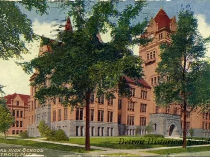 Postcard - Central High School, Detroit, Mich.