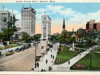 Postcard - Grand Circus Park, Detroit, Mich.