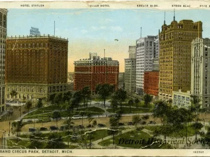 Postcard - Grand Circus Park, Detroit, Mich.