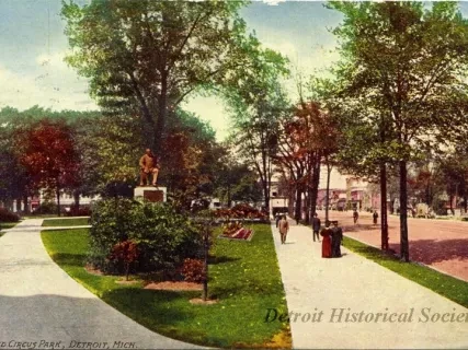 Postcard - Grand Circus Park, Detroit, Mich.