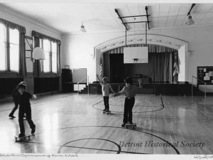 Print, Photographic - Students in Gymnasium of Pierce School