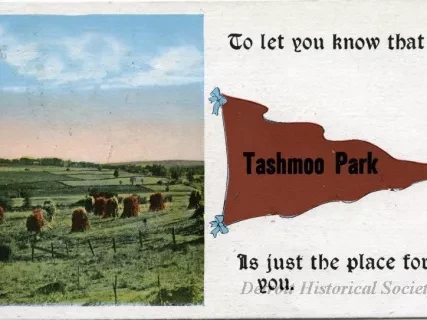Postcard - To let you know that Tashmoo Park Is just the place for you.