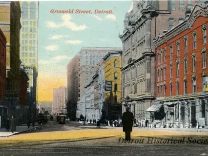 Postcard - Griswold Street, Detroit.