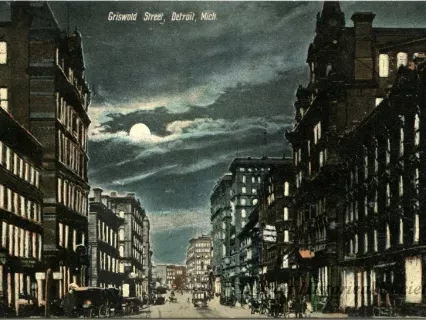 Postcard - Griswold Street, Detroit, Mich.