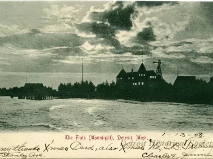 Postcard - The Flats (Moonlight), Detroit, Mich.