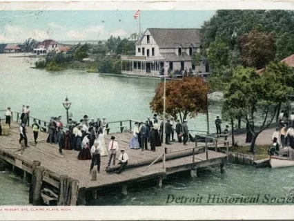 Postcard - A Resort, Ste. Claire Flats, Mich.