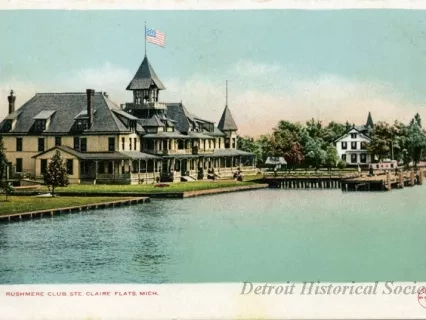 Postcard - Rushmere Club. Ste. Claire Flats, Mich.