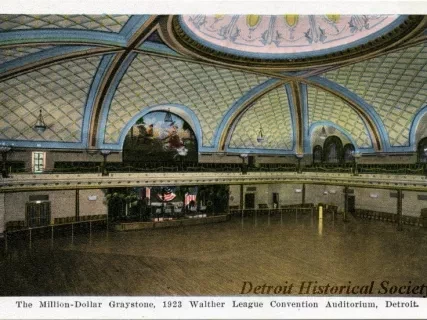 Postcard - The Million Dollar Graystone, 1923 Walther League Convention Auditorium, Detroit.