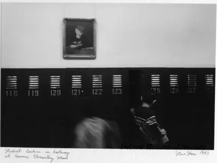 Print, Photographic - Student Lockers in Hallway at Harms Elementary School