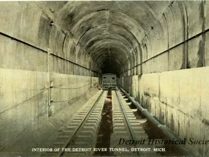 Postcard - Interior of the Detroit River Tunnel, Detroit, Mich.