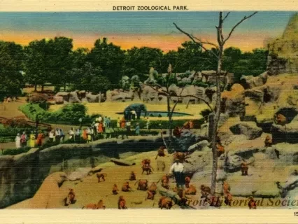 Postcard - Detroit Zoological Park.