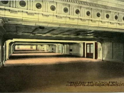 Postcard - Tunnel Approach to Train Shed, Michigan Central Depot, Detroit.