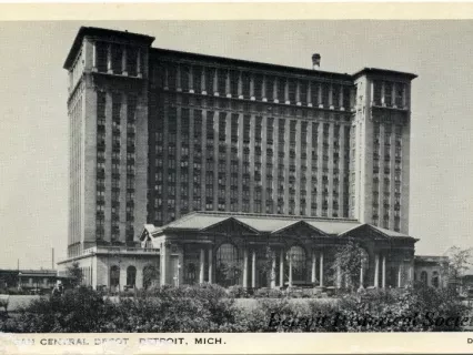 Postcard - Michigan Central Depot, Detroit, Mich.