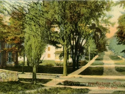 Postcard - Rochester, Mich. Third St., West.