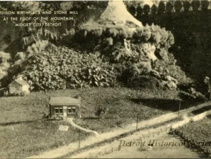 Postcard - Edison Birthplace and Stone Mill at the Foot of the Mountain, Midget City, Detroit