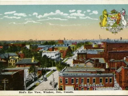 Postcard - Bird's Eye View, Windsor, Ont,, Canada.