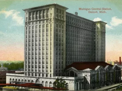 Postcard - Michigan Central Station, Detroit, Mich.