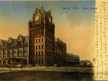 Postcard - Detroit, Mich. Union Depot,