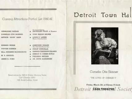 Program, Theater - Detroit Town Hall