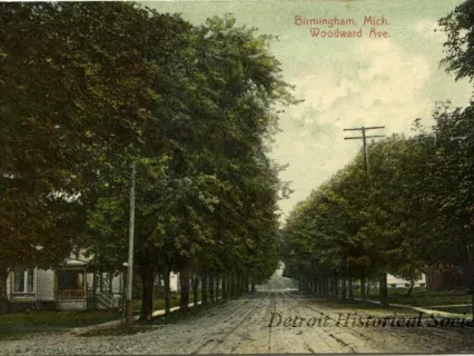 Postcard - Birmingham, Mich. Woodward Ave.