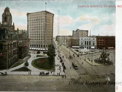 Postcard - Campus Martius, Detroit, Mich.