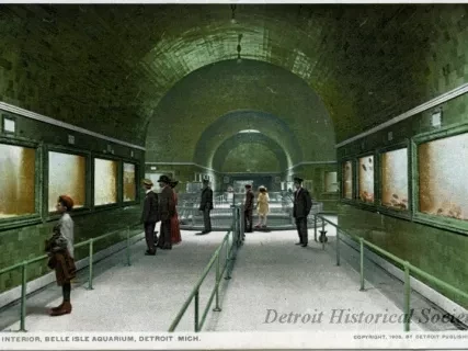 Postcard - Interior, Belle Isle Aquarium, Detroit, Mich.