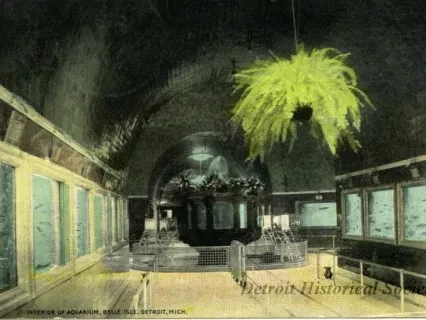 Postcard - Interior of Aquarium, Belle Isle, Detroit, Mich.