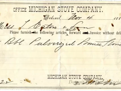 Form, Order - Office Michigan Stove Company