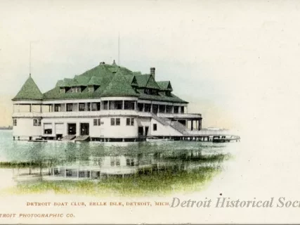 Postcard - Detroit Boat Club, Belle Isle, Detroit, Mich.